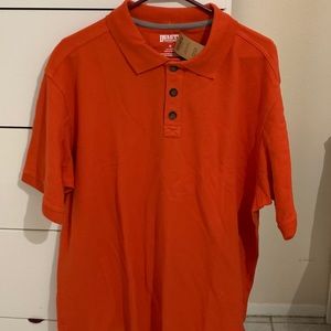 Orange Duluth Trading shirt